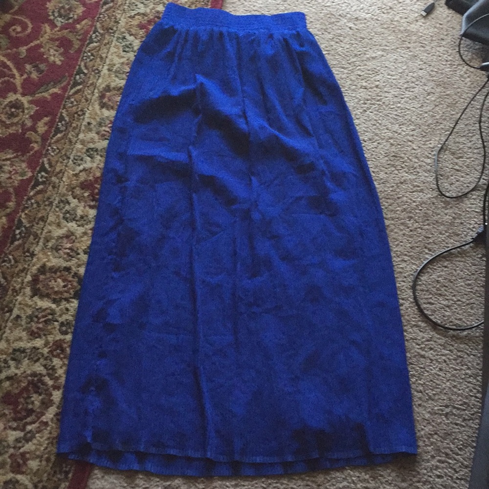 Maxi skirt in cobalt blue